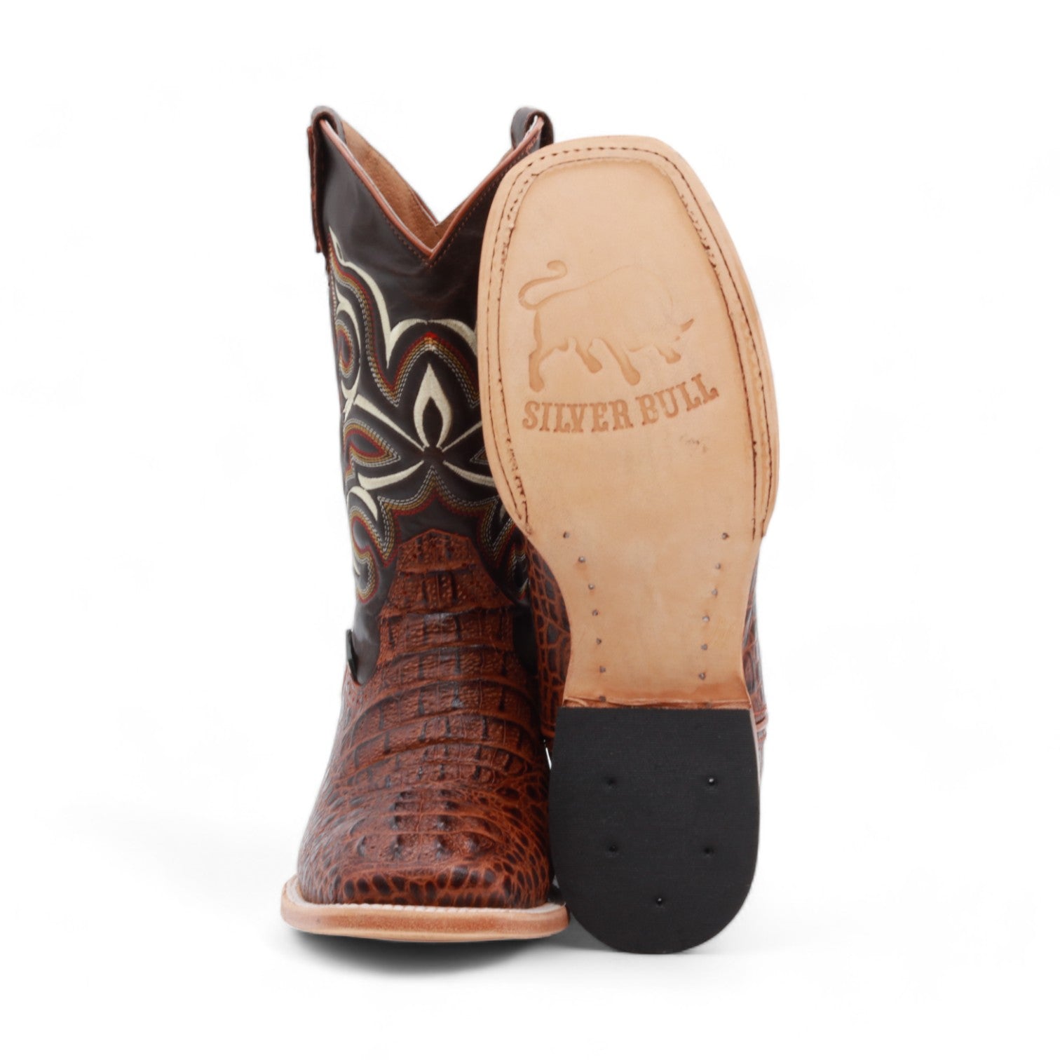 Garland Men's Crocodile Print Brown Leather Boots