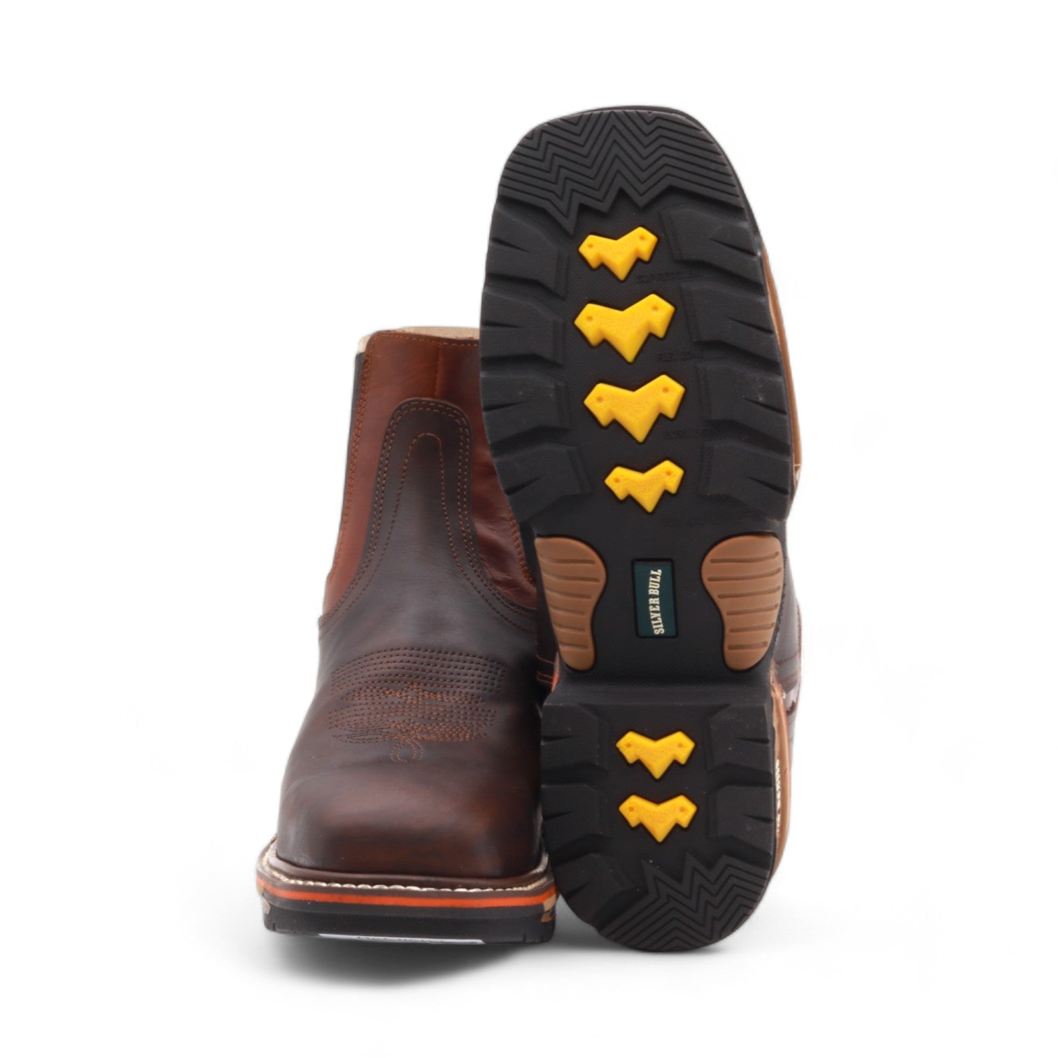 Plano Men's Fox Print Brown Leather Short Boots