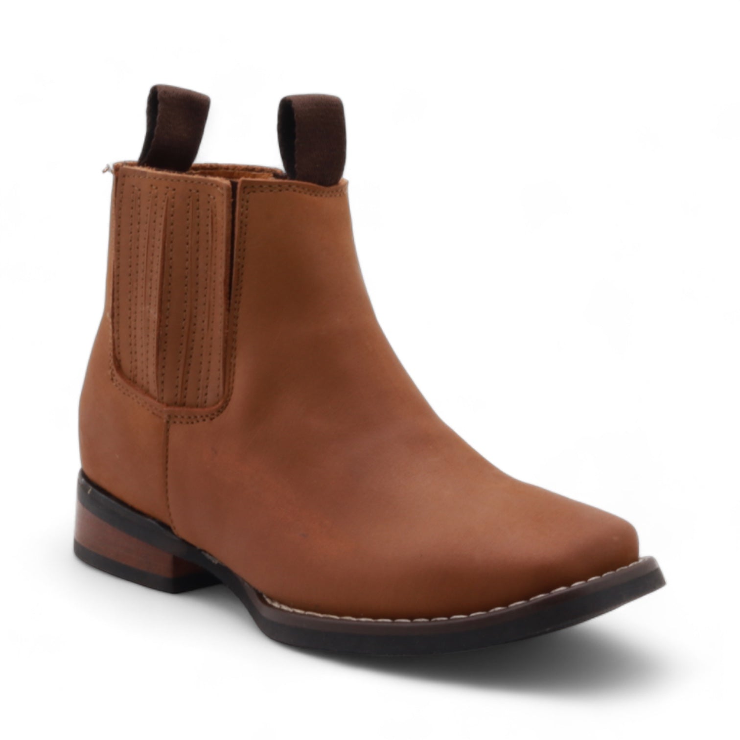 Evan Juniors Camel Leather Short Boots