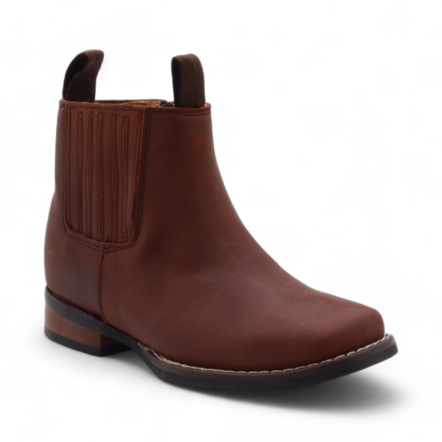 Evan Juniors Brown Leather Short Boots