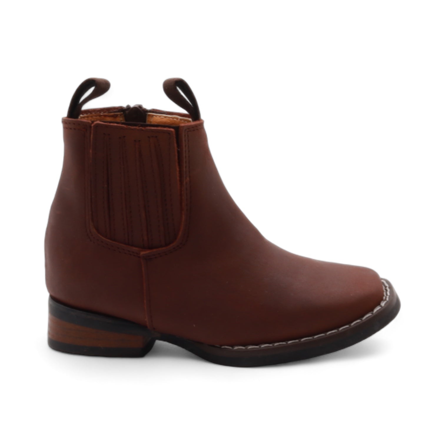 Evan Kids Brown Leather Short Boots