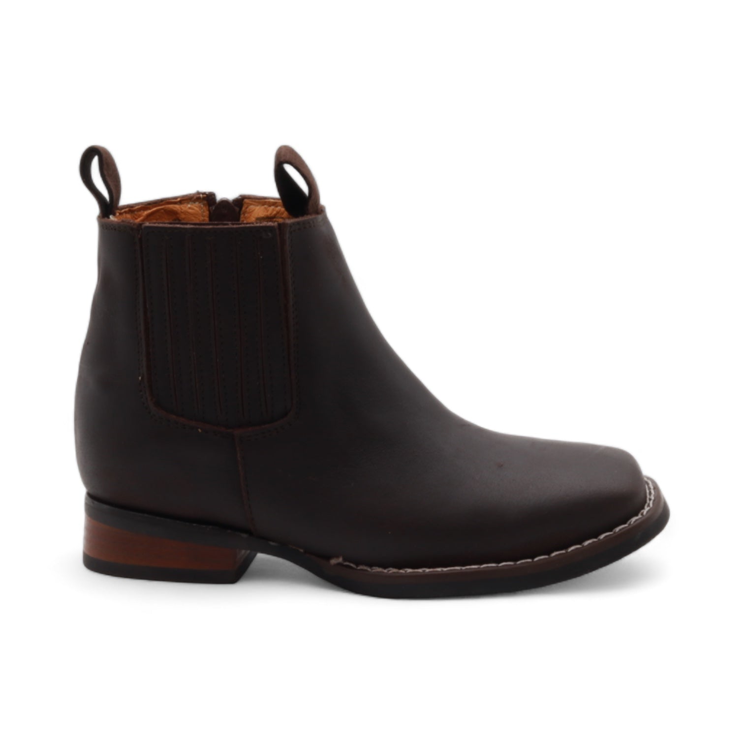 Evan Juniors Dark Brown Leather Short Boots