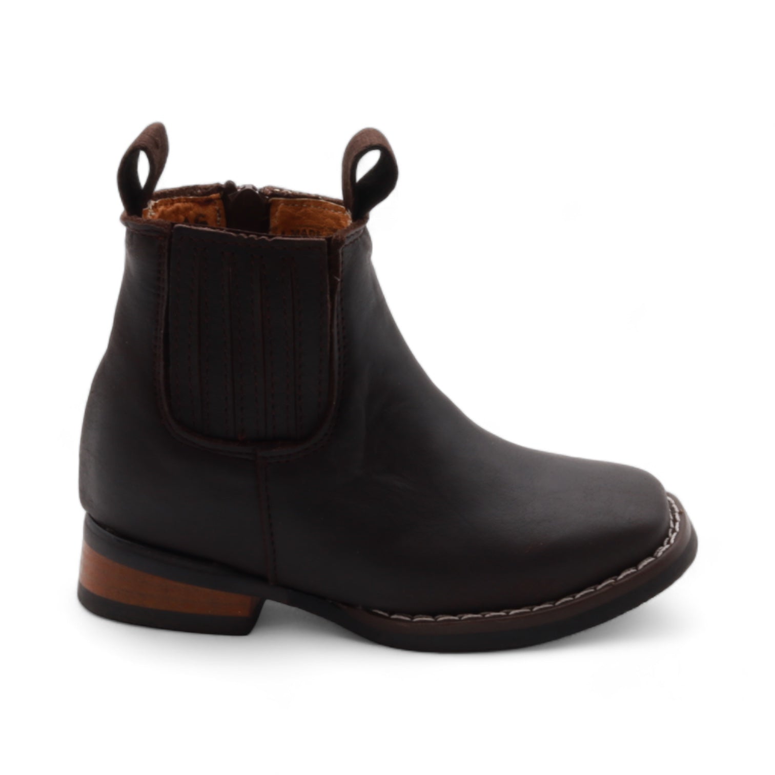 Evan Kids Dark Brown Leather Short Boots