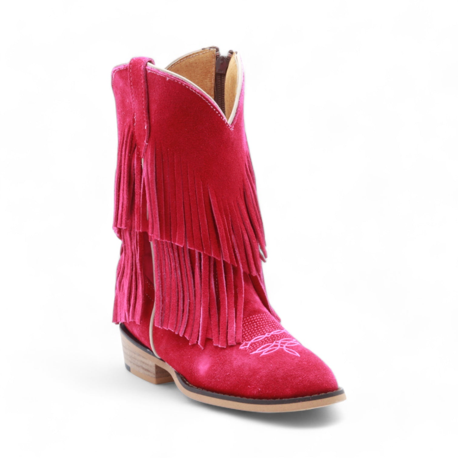 Ella Juniors Fuchsia Suede Leather Boots