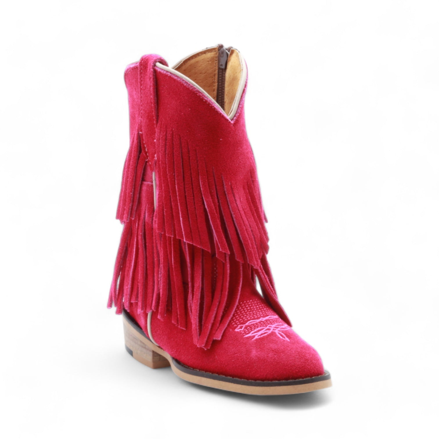 Ella Kids Fuchsia Suede Leather Boots