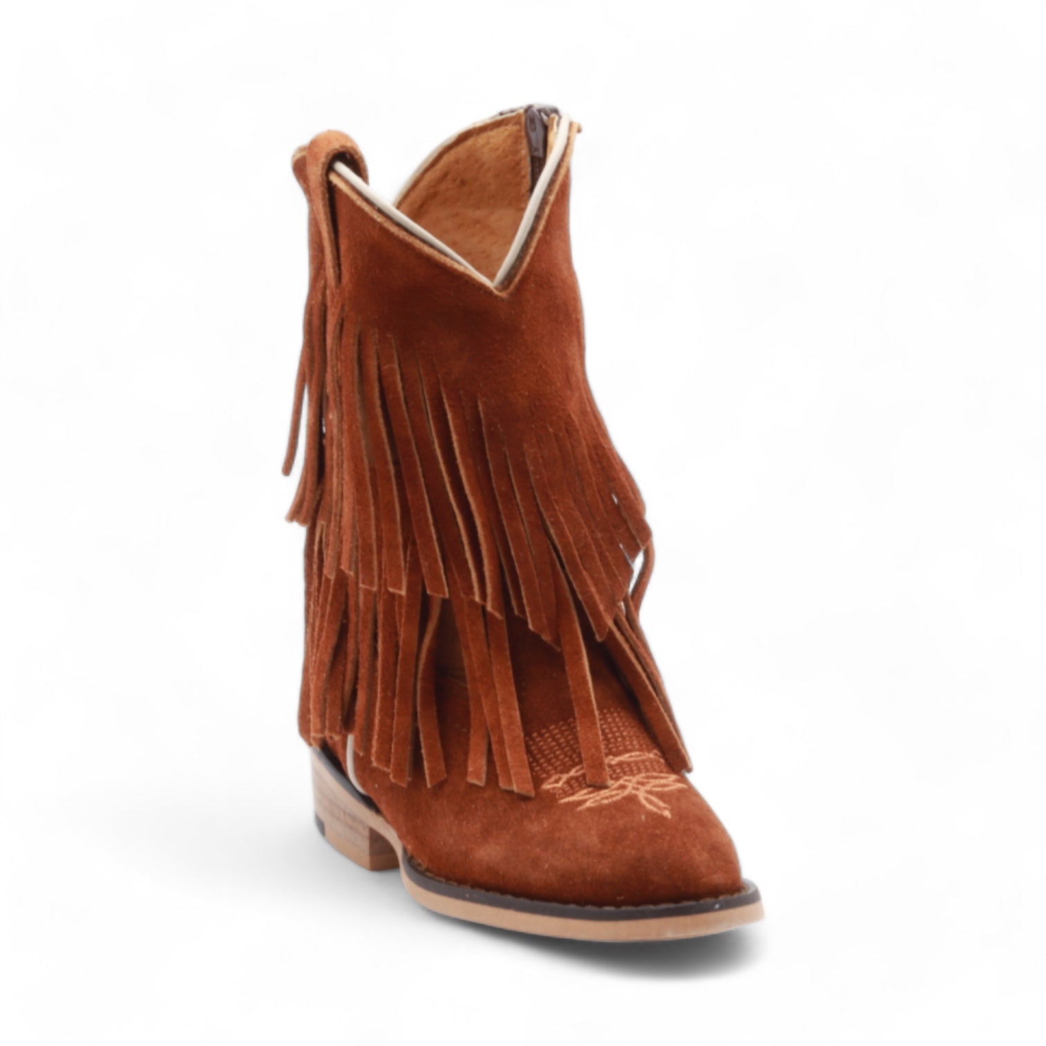 Ella Kids Camel Suede Leather Boots