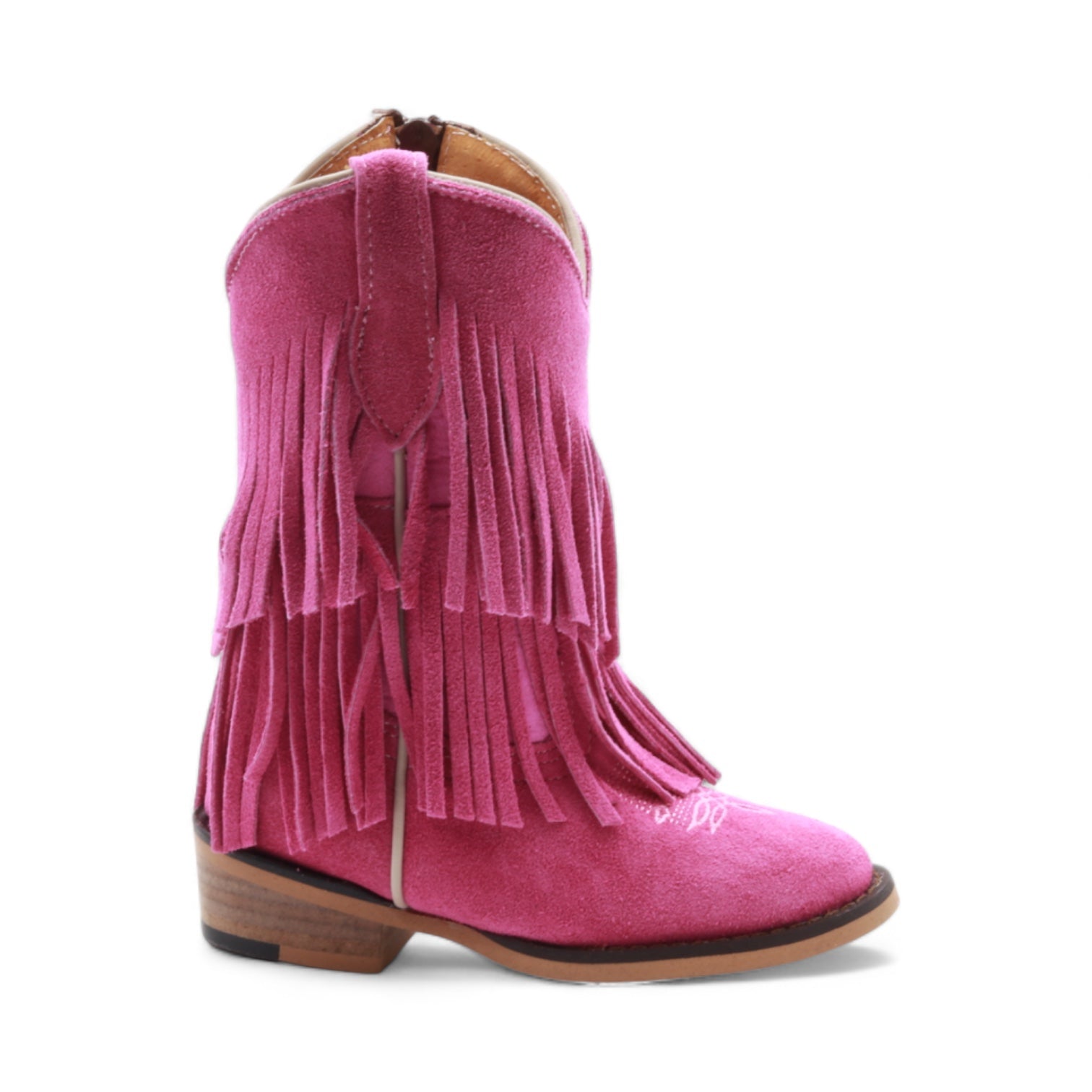 Ella Kids Pink Suede Leather Boots
