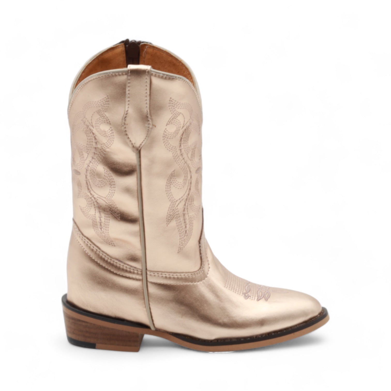 Sadie Juniors Rose Gold Leather Boots