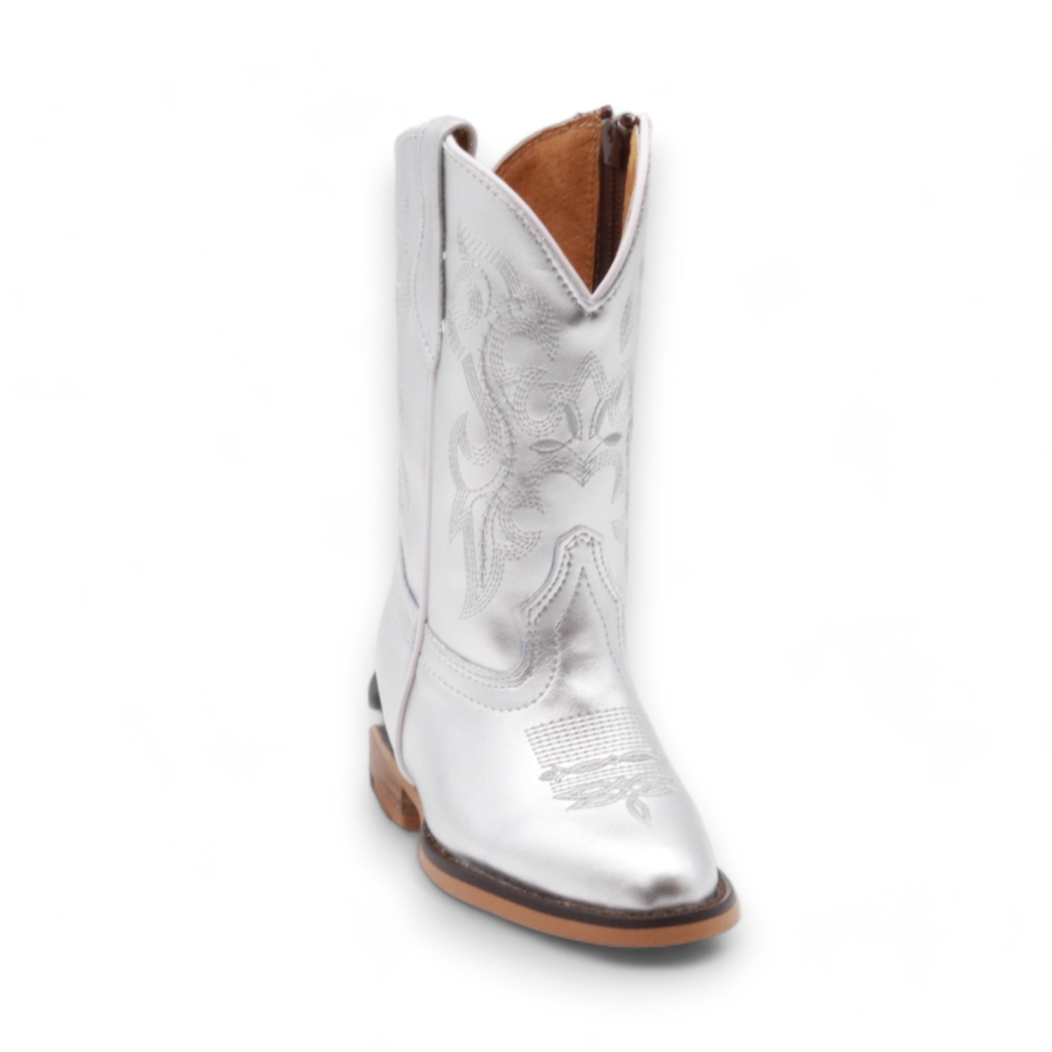 Sadie Kids Silver Leather Boots