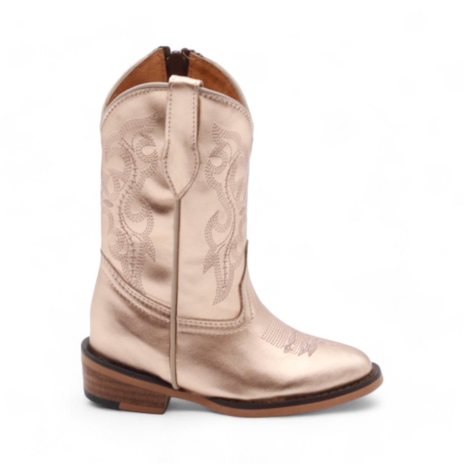 Sadie Kids Rose Gold Leather Boots