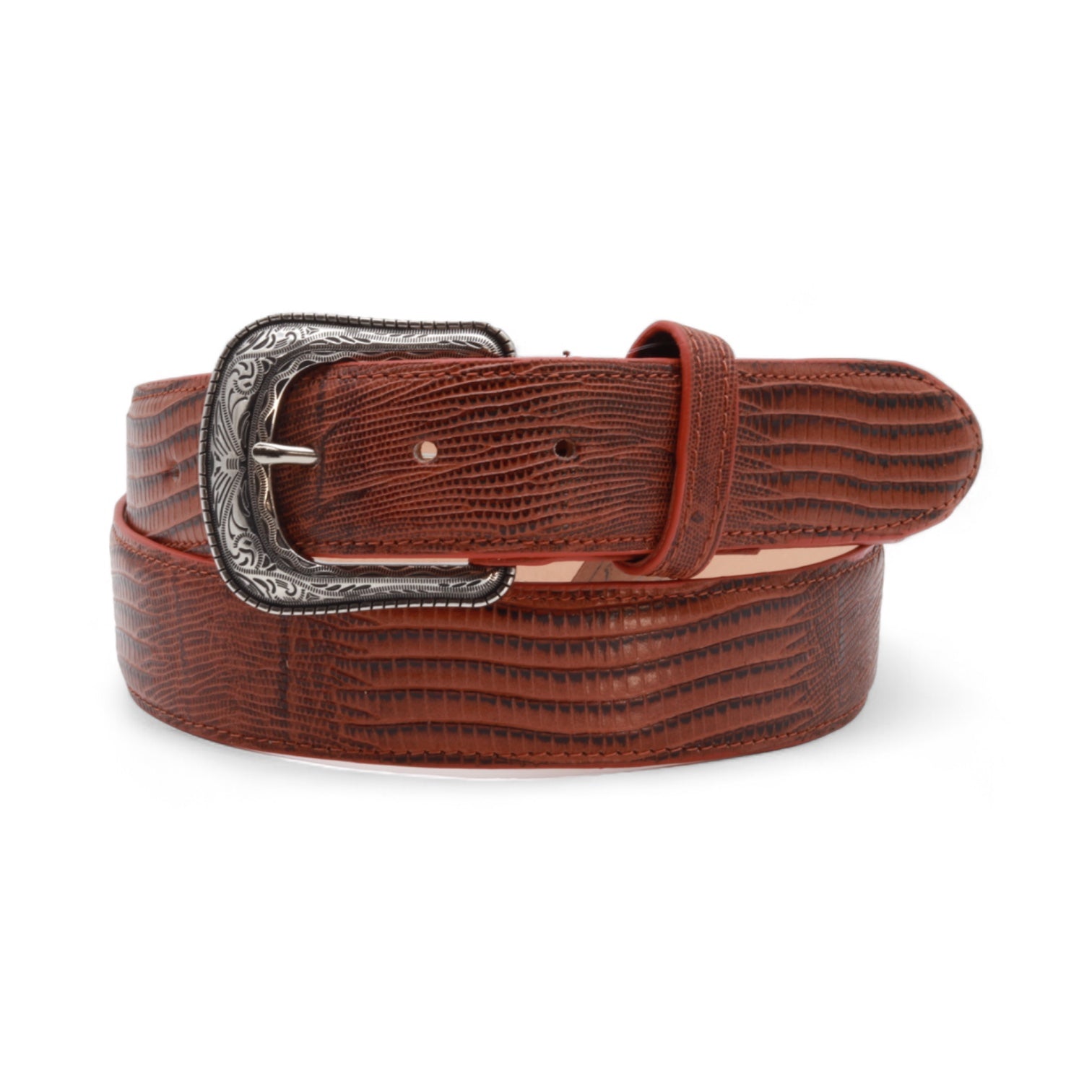 Minnesota Shedron Lizard Print Leather Belt