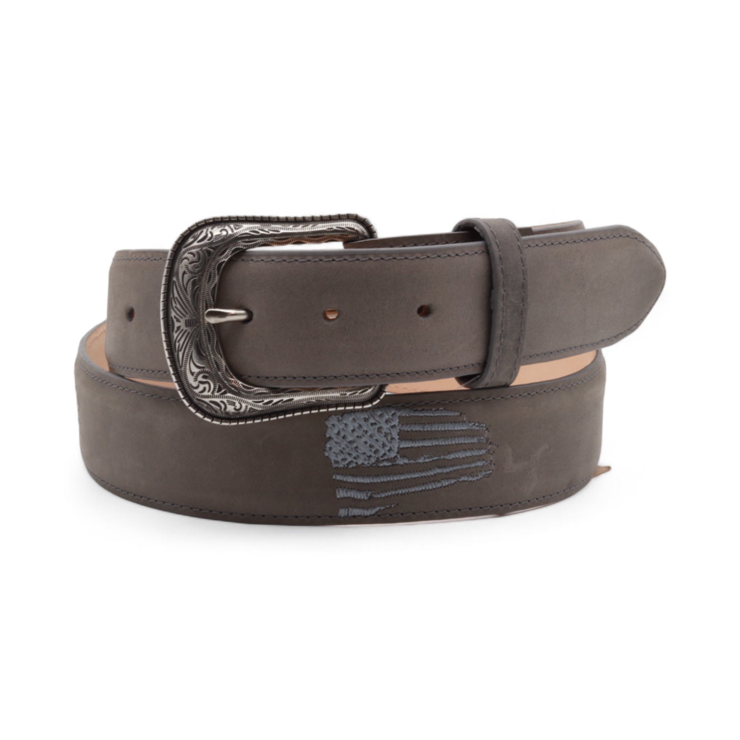 Patriot Gray Leather Belt