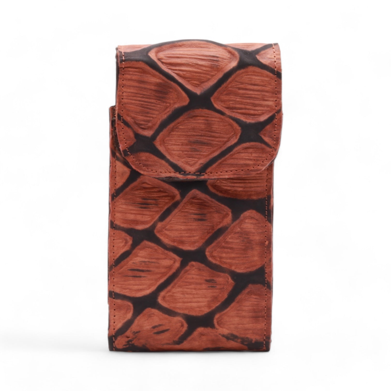 Kansas Shedron Pirarucu Print Leather Phone Case