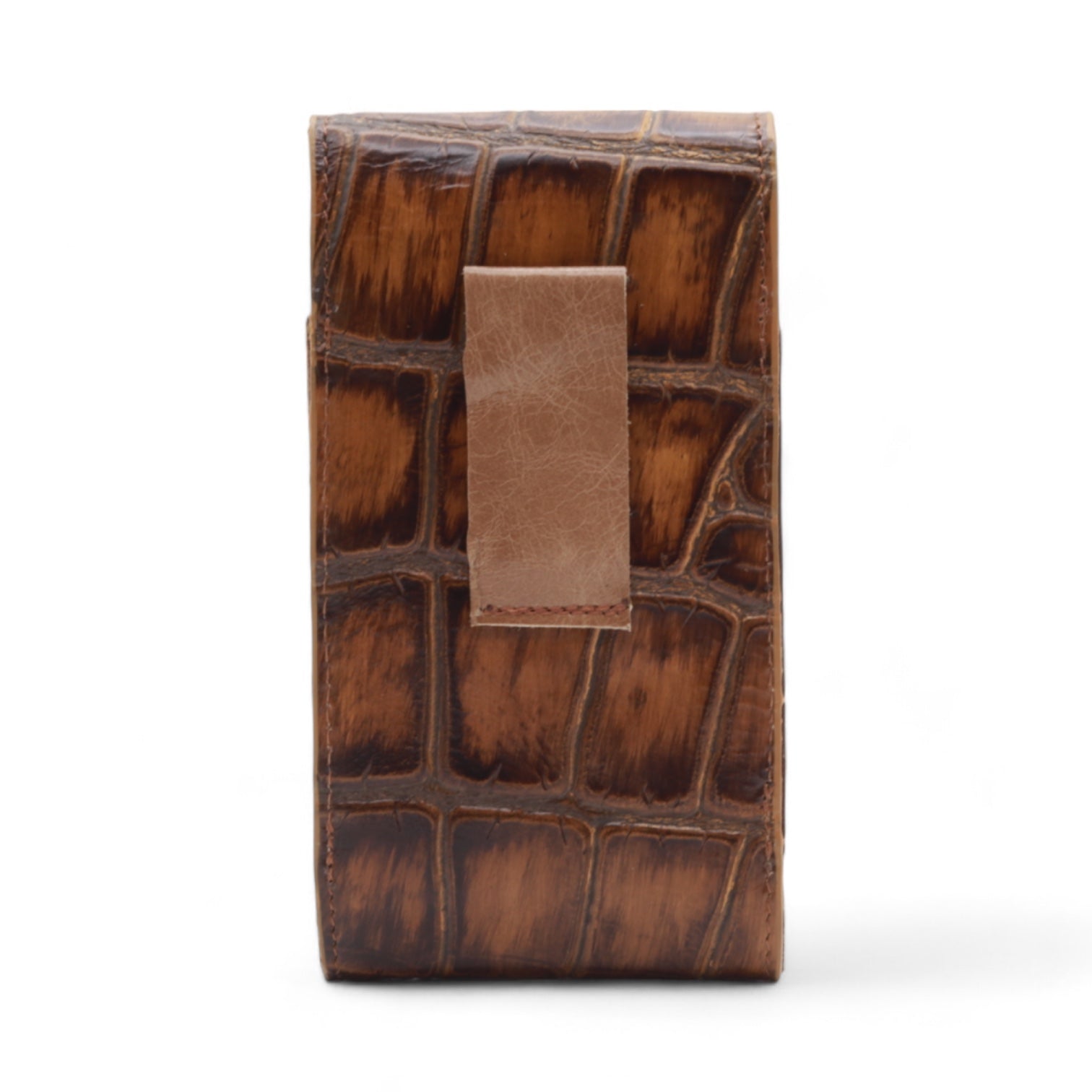 Montana Brown Alligator Print Leather Phone Case