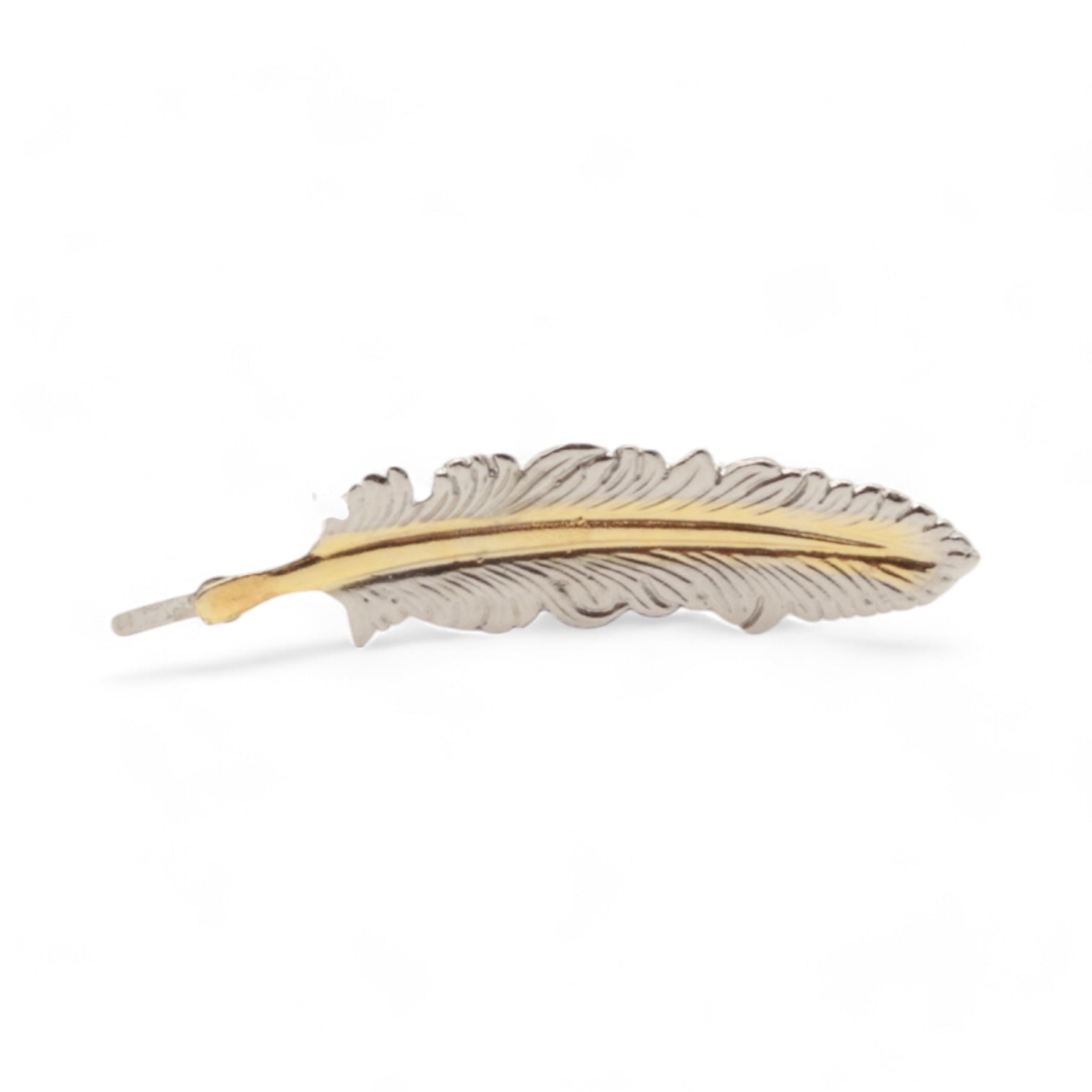 Metallic Feather Accessory Pin for Hats