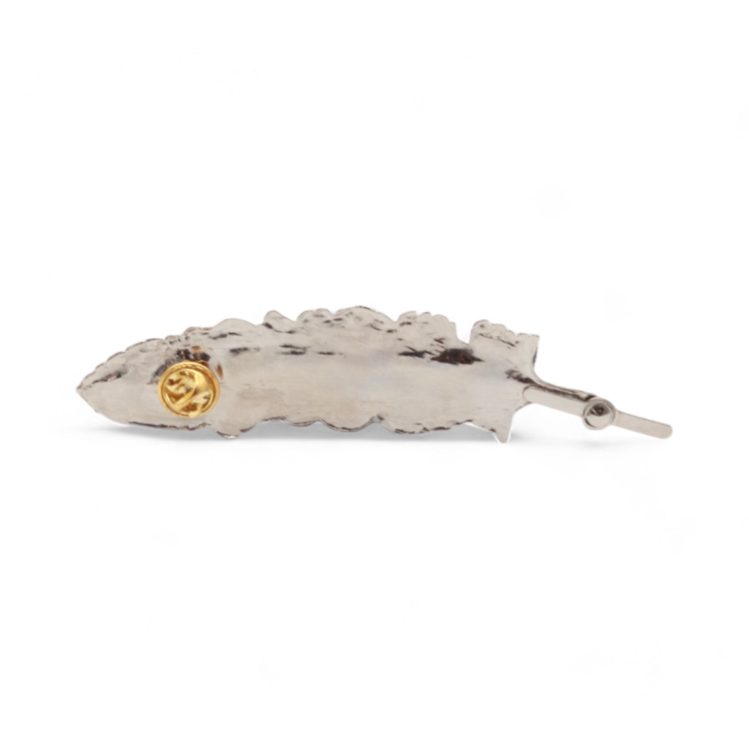 Metallic Feather Accessory Pin for Hats