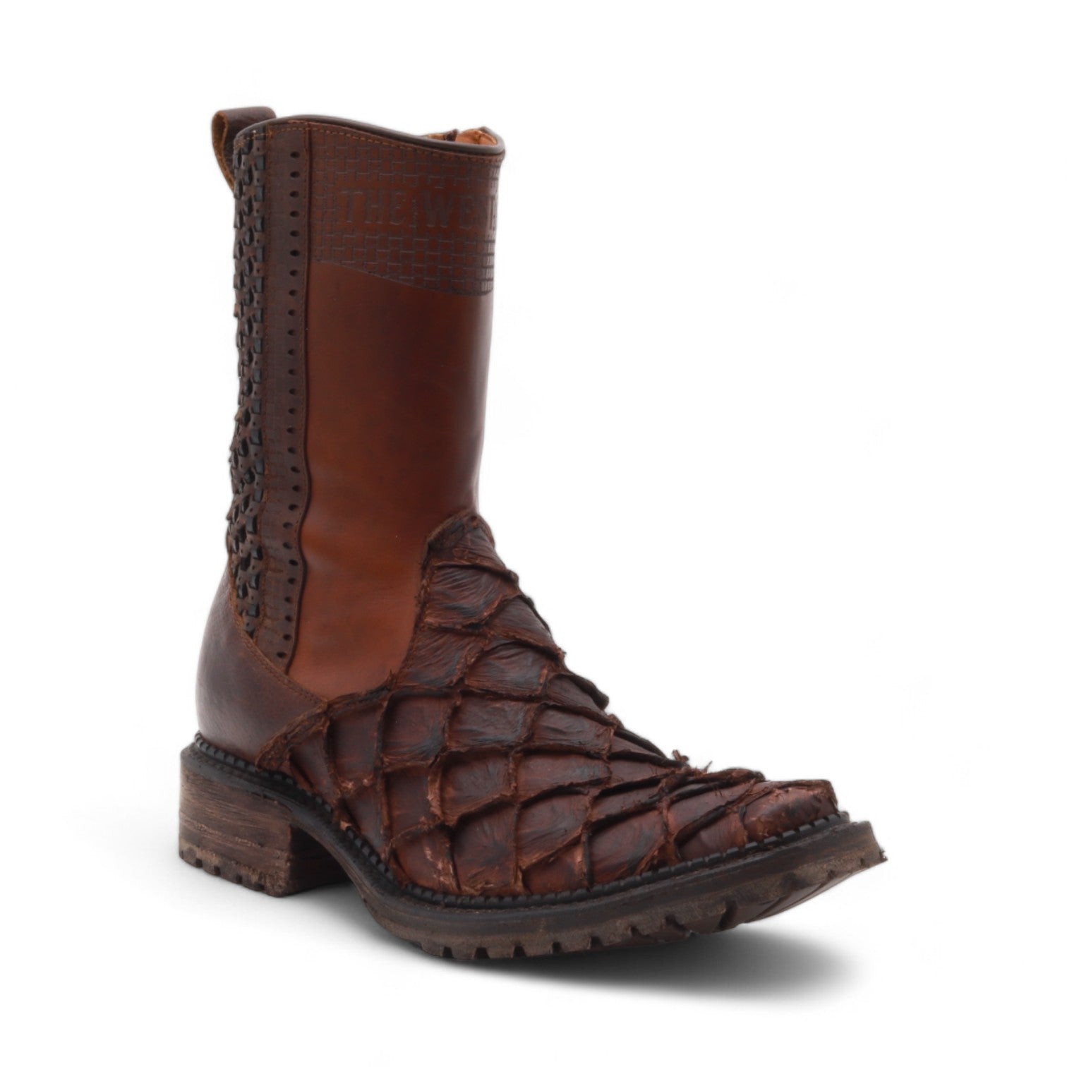 Mason Men's Brown Pirarucu Exotic Leather Boots