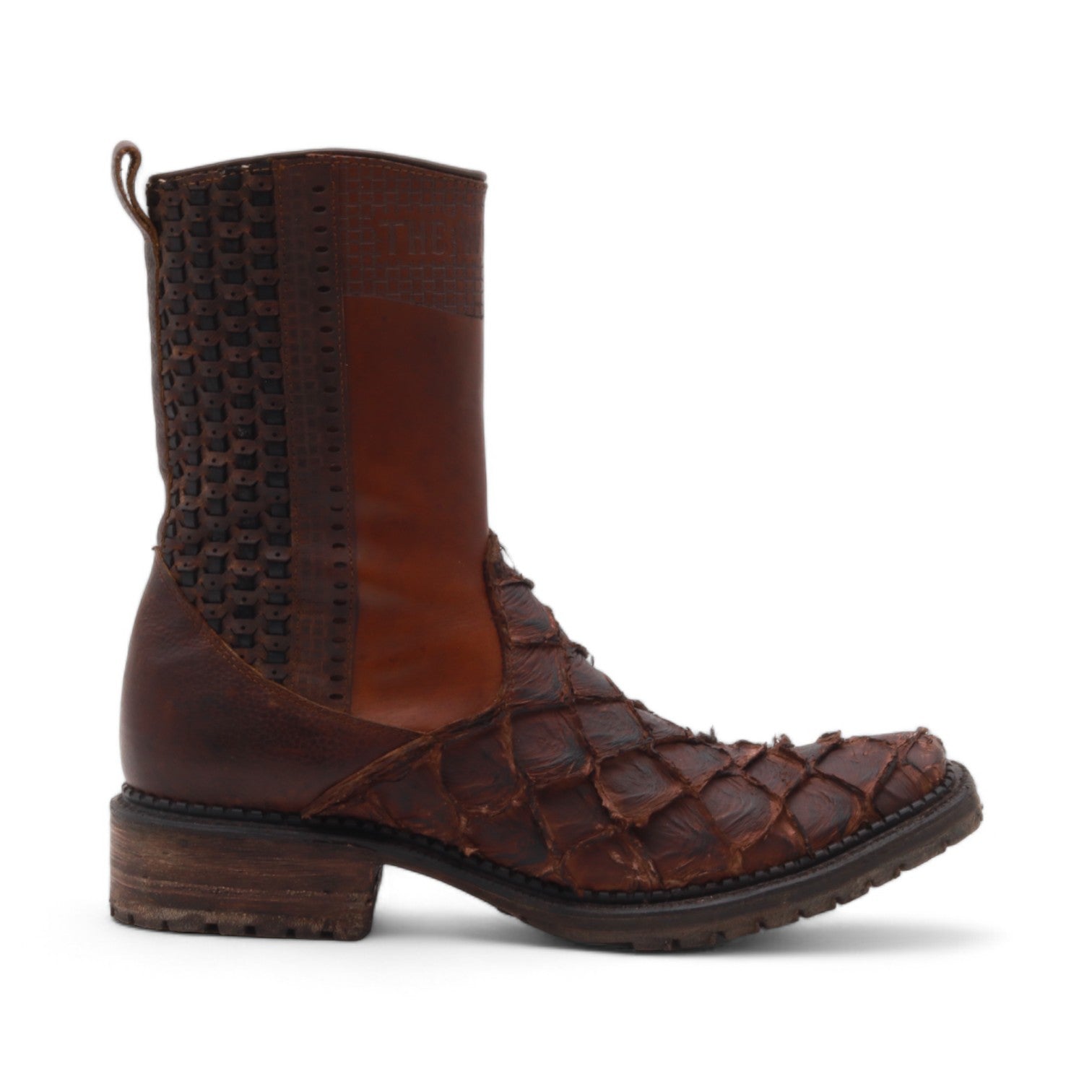 Mason Men's Brown Pirarucu Exotic Leather Boots
