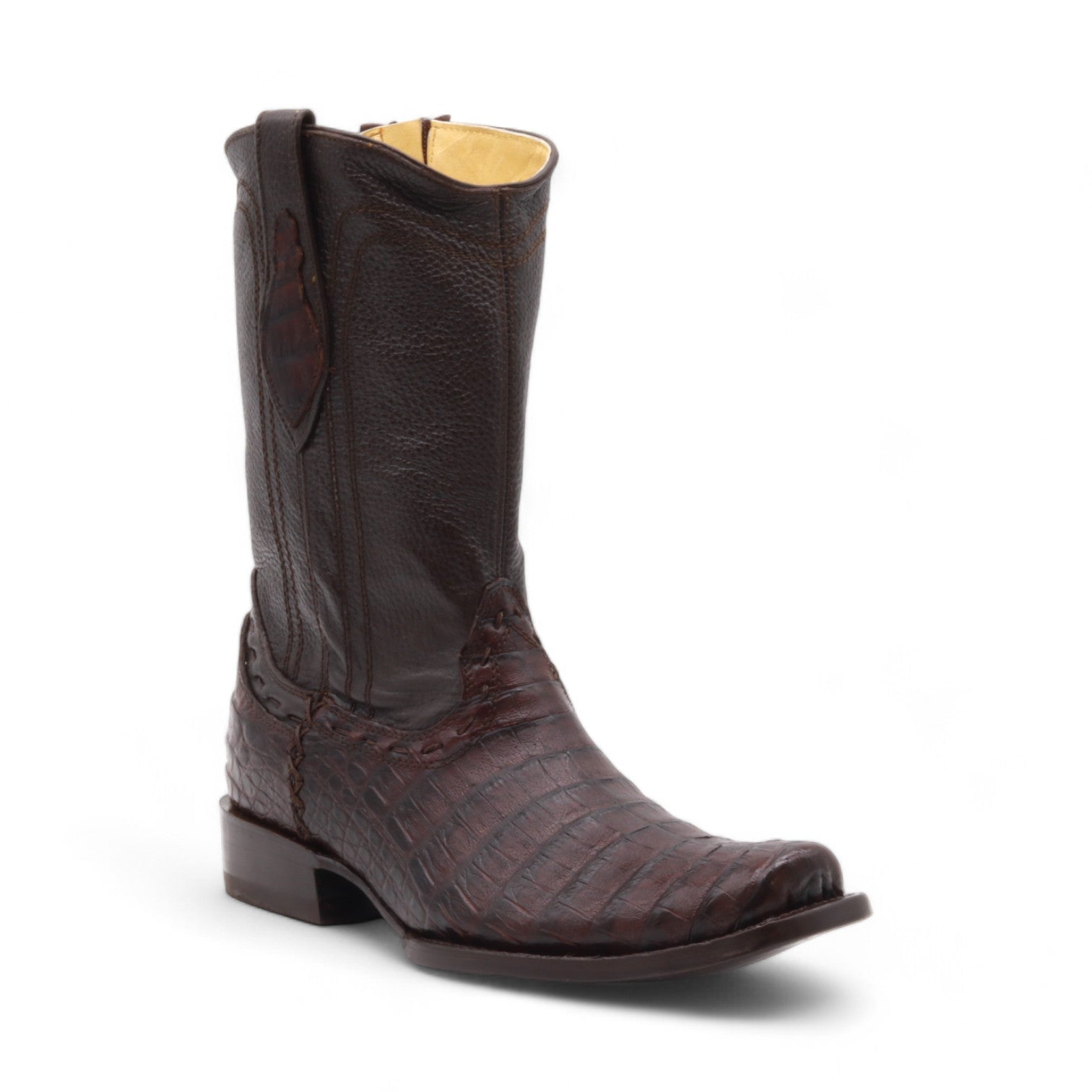 Aleron Men's Brown Croc Belly Exotic Leather Boots
