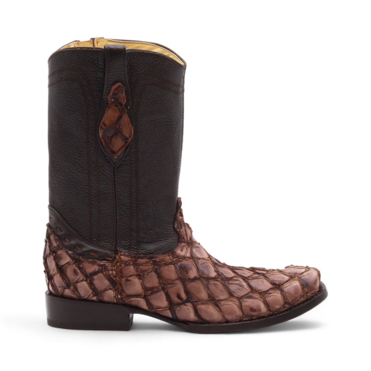 Anders Men's Brown Pirarucu Exotic Leather Boots