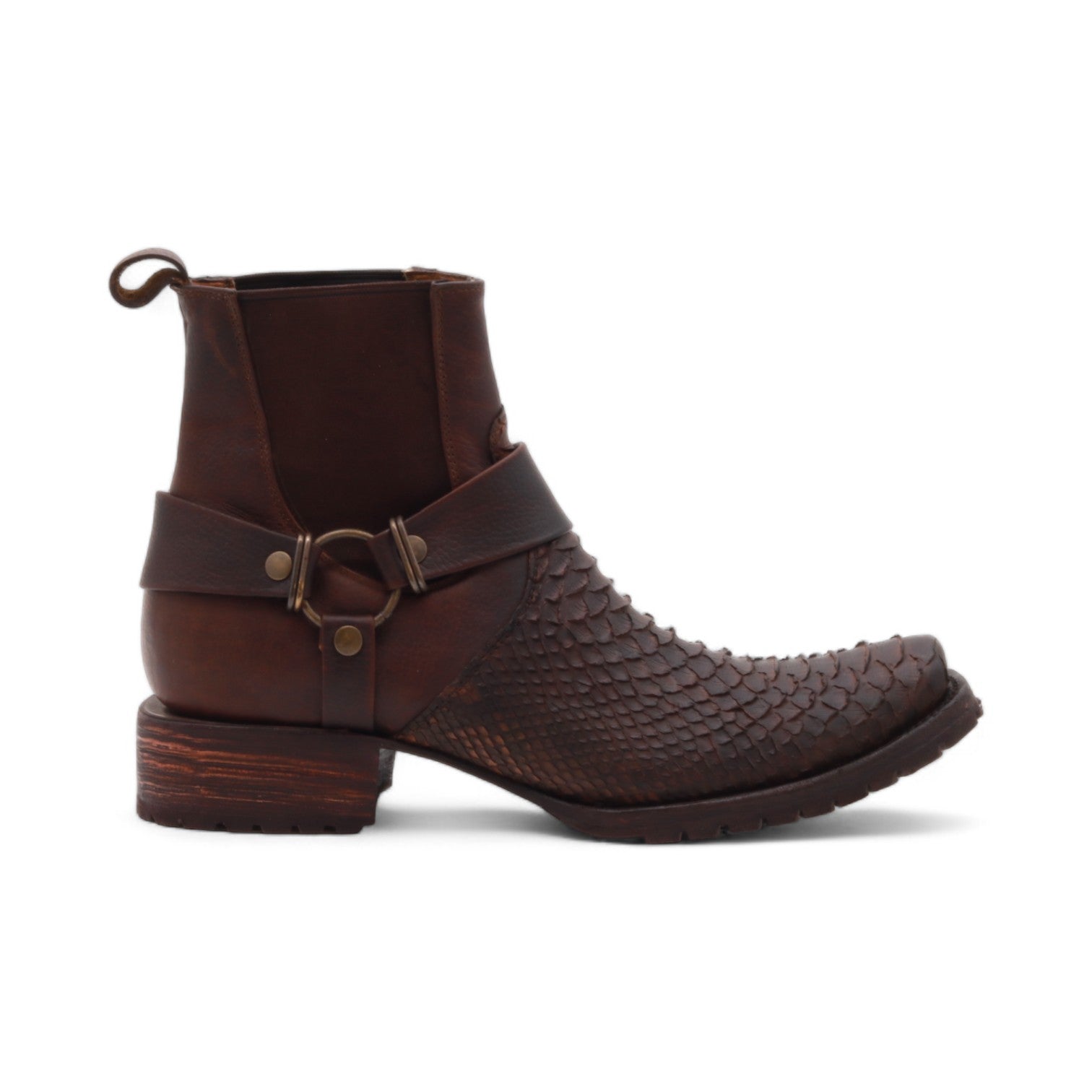 Taro Men's Brown Python Exotic Leather Boots