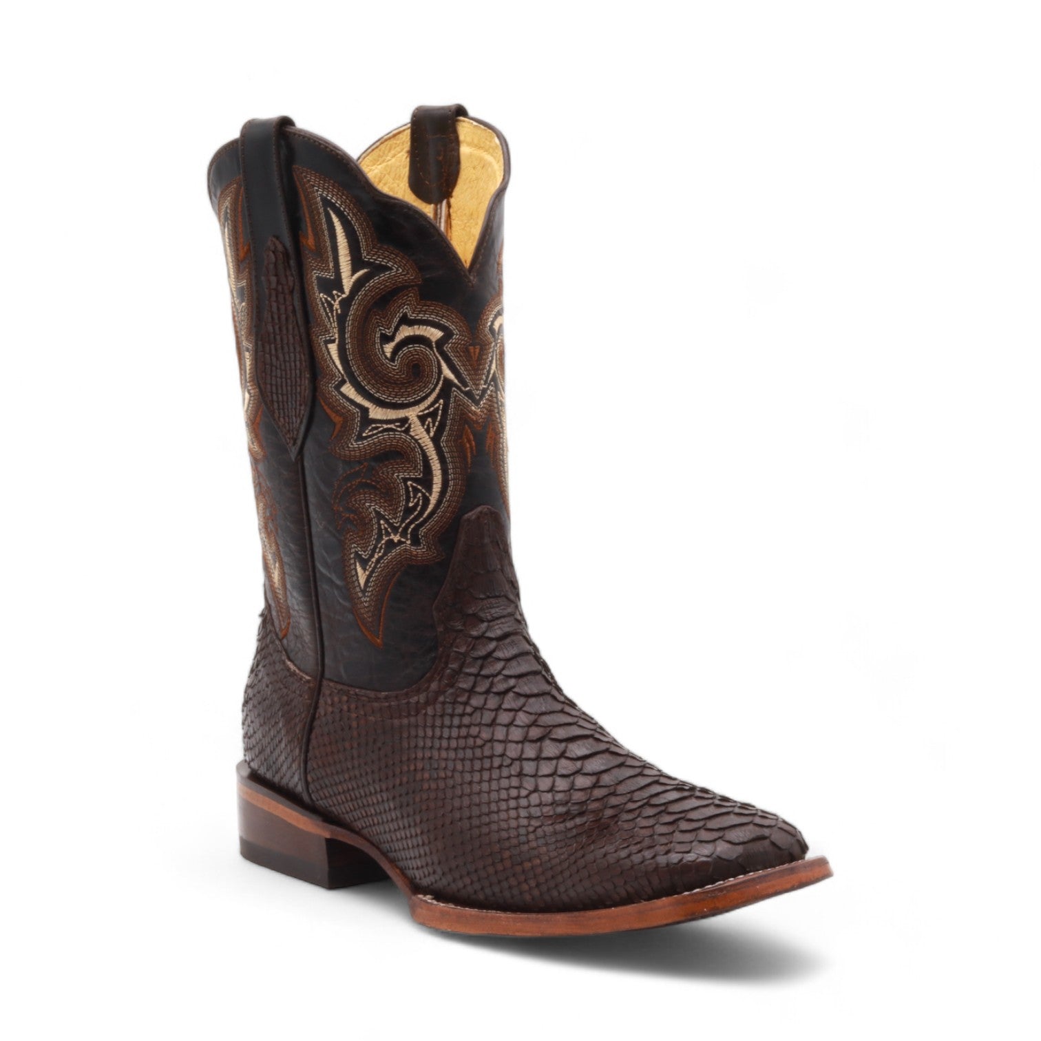 Rocco Men's Brown Python Exotic Leather Boots