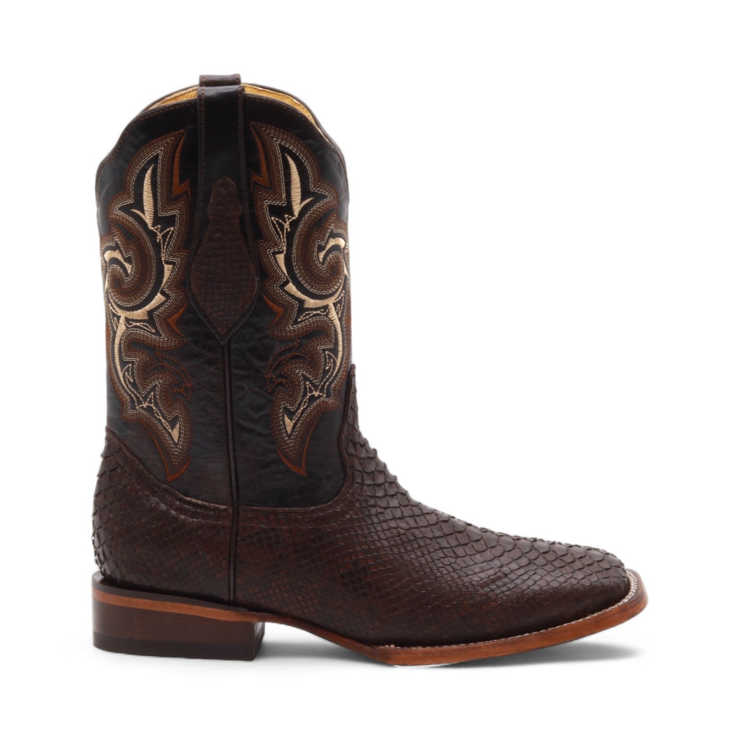 Rocco Men's Brown Python Exotic Leather Boots