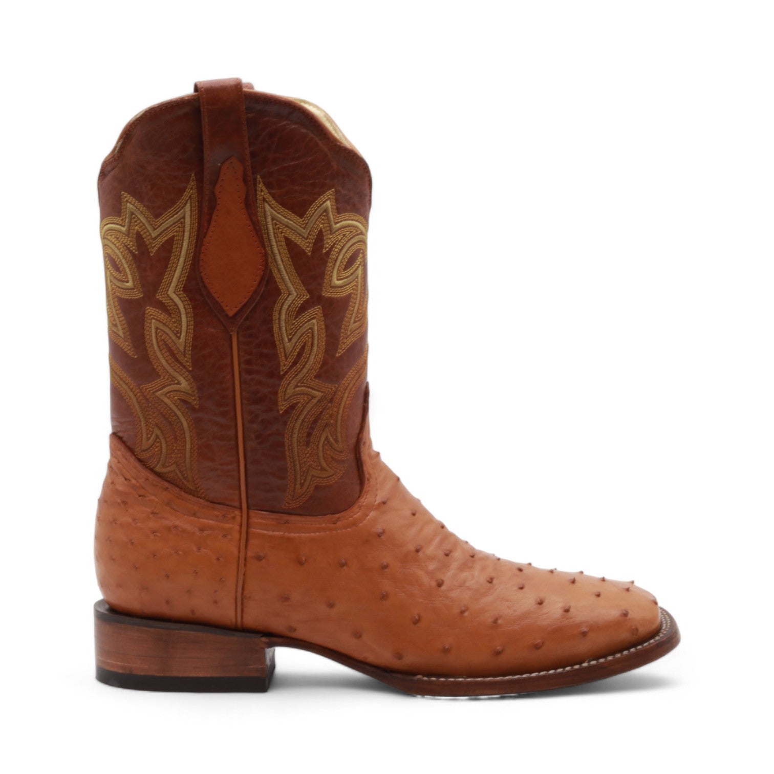 Tafari Men's Camel Ostrich Exotic Leather Boots