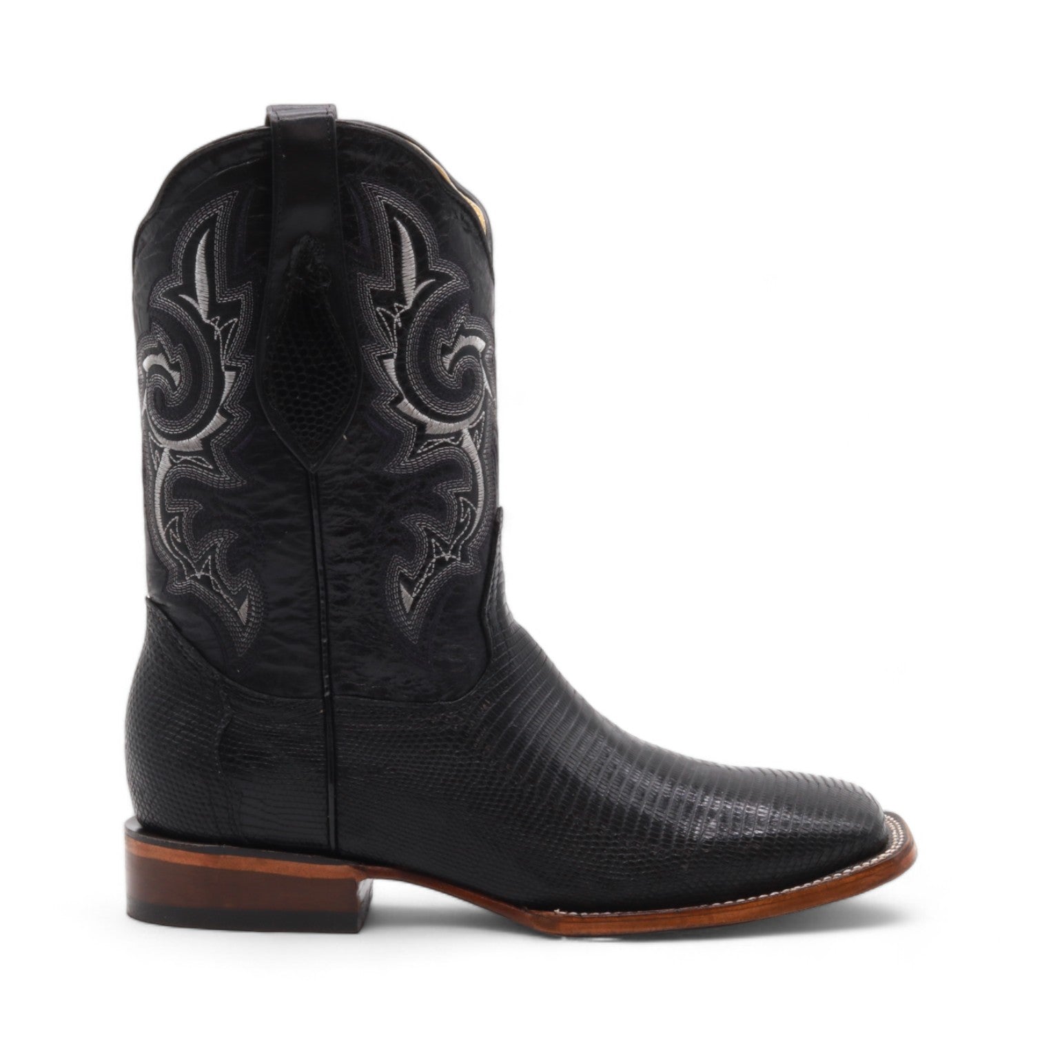 Malik Men's Black Lizard Exotic Leather Boots