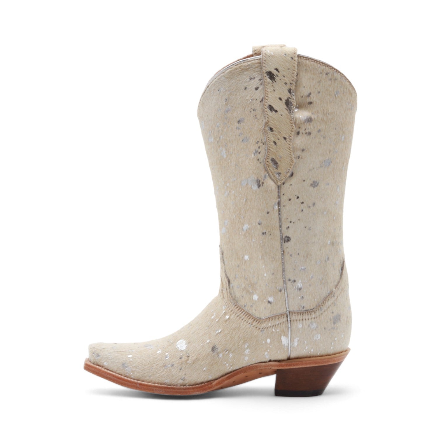 Alessa Women's White Hair Leather Boots