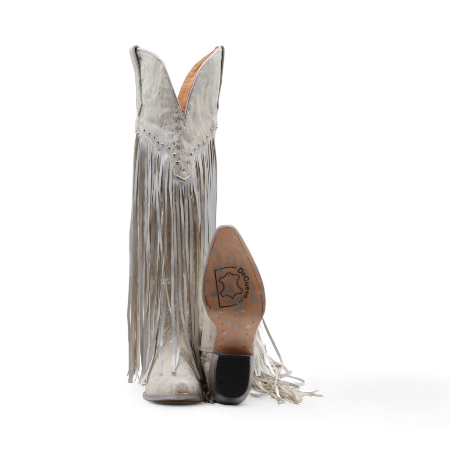 Lauren Women's White Hair Leather Boots