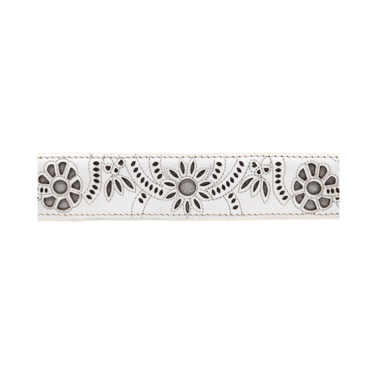 California White Leather Belt