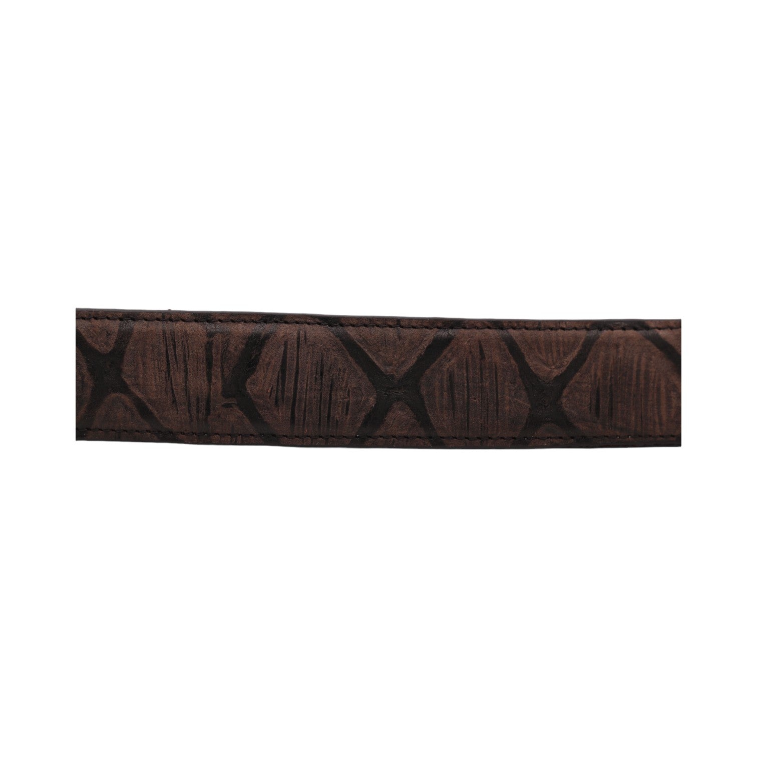 Kansas Brown Pirarucu Print Leather Belt