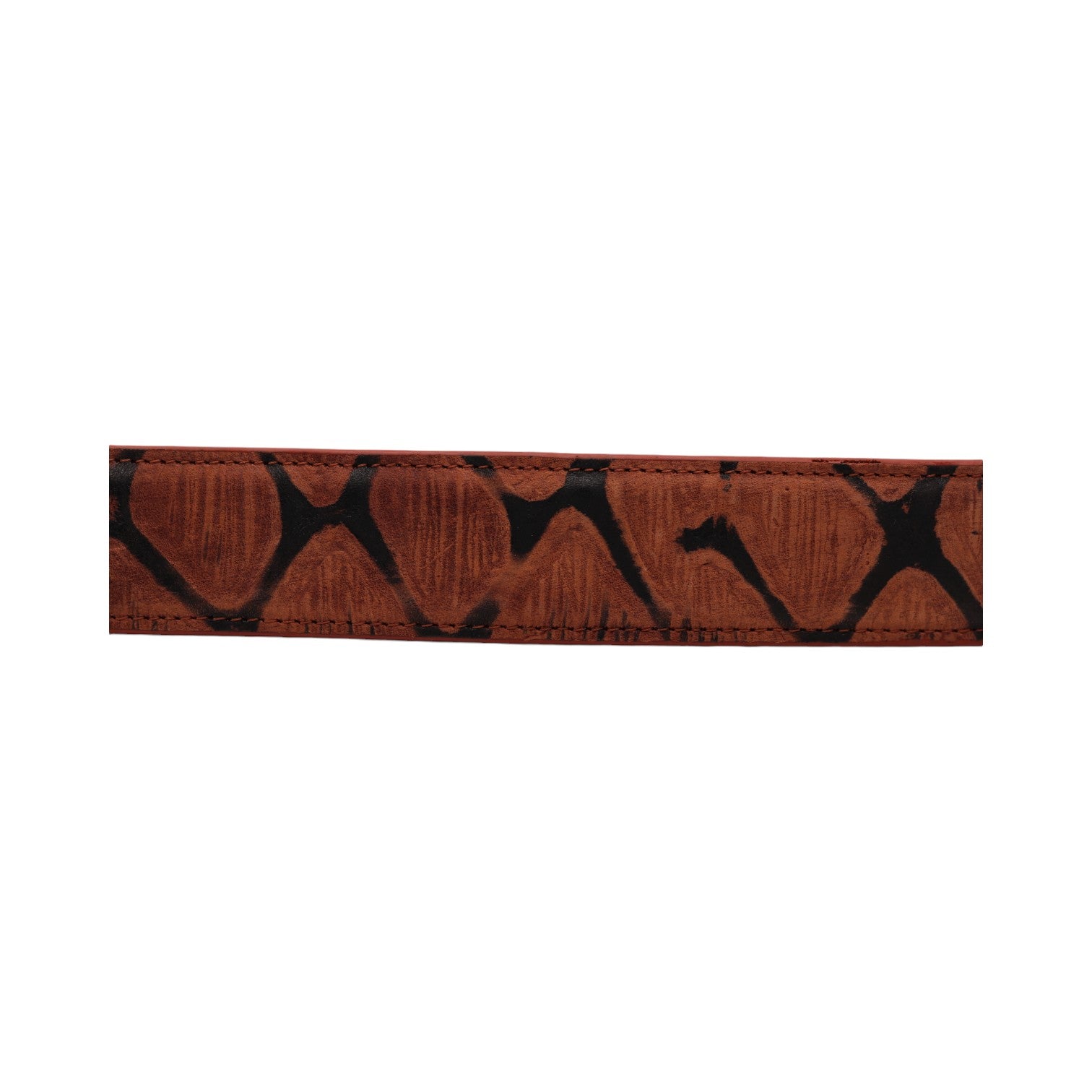 Kansas Shedron Pirarucu Print Leather Belt