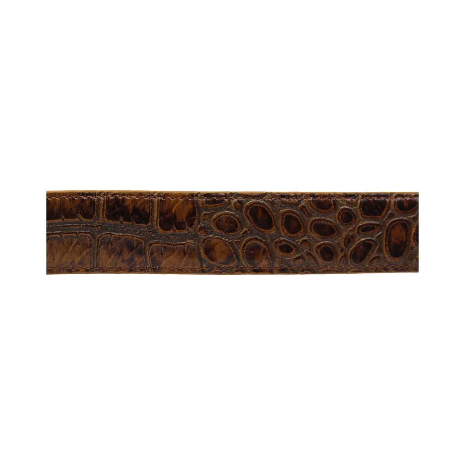 Montana Brown Alligator Print Leather Belt