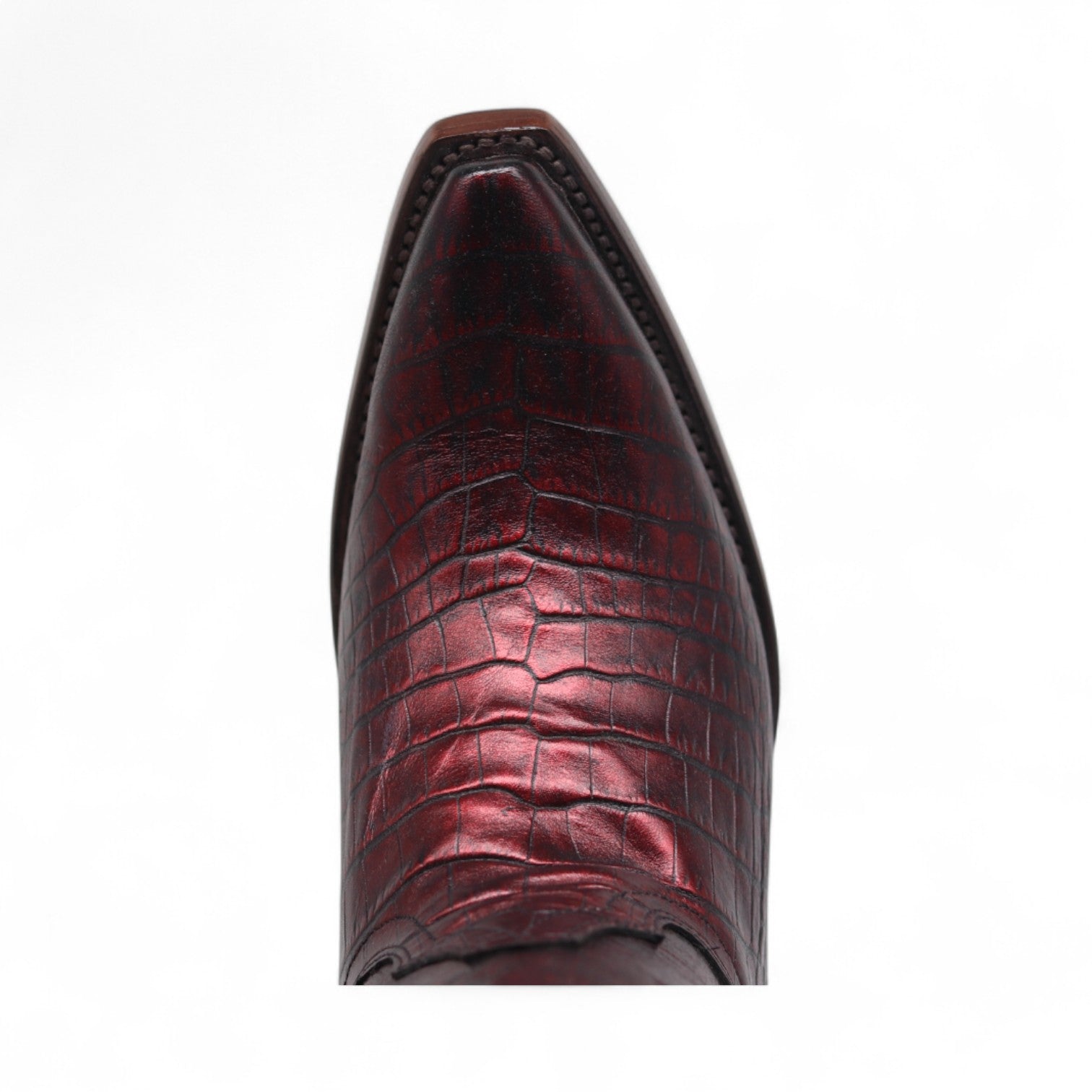 Neliah Women's Red Crocodile Print Leather Boots