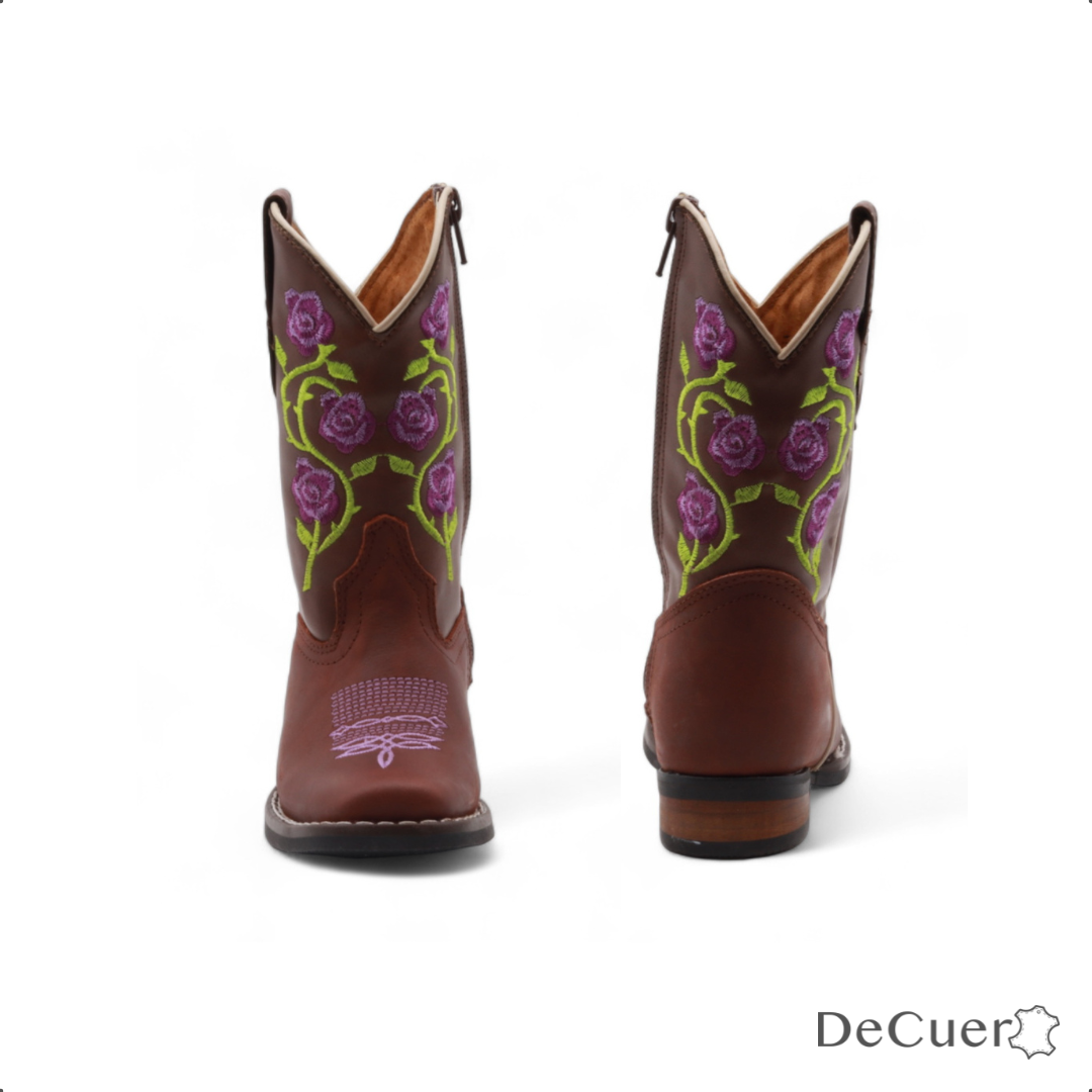 Abigail Kids Brown Leather Boots