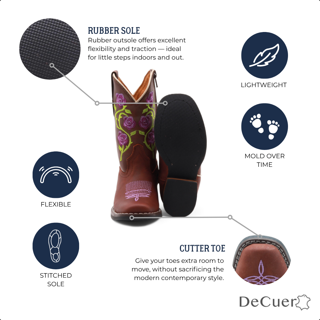 Abigail Kids Brown Leather Boots