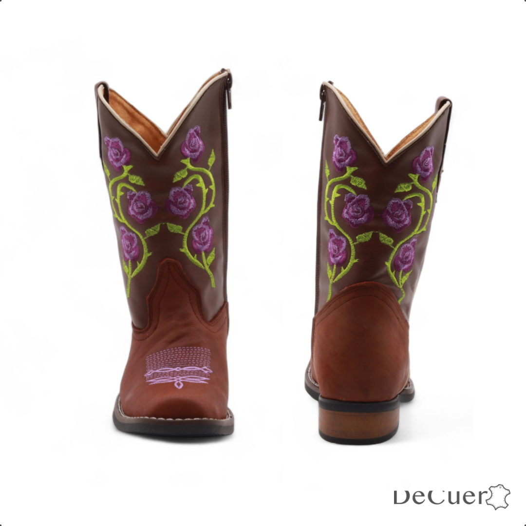 Abigail Juniors Brown Leather Boots