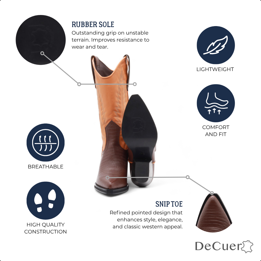 Cactus Women's Brown & Camel Leather Boots