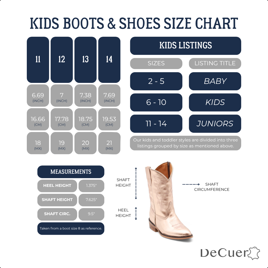 Sadie Juniors Rose Gold Leather Boots