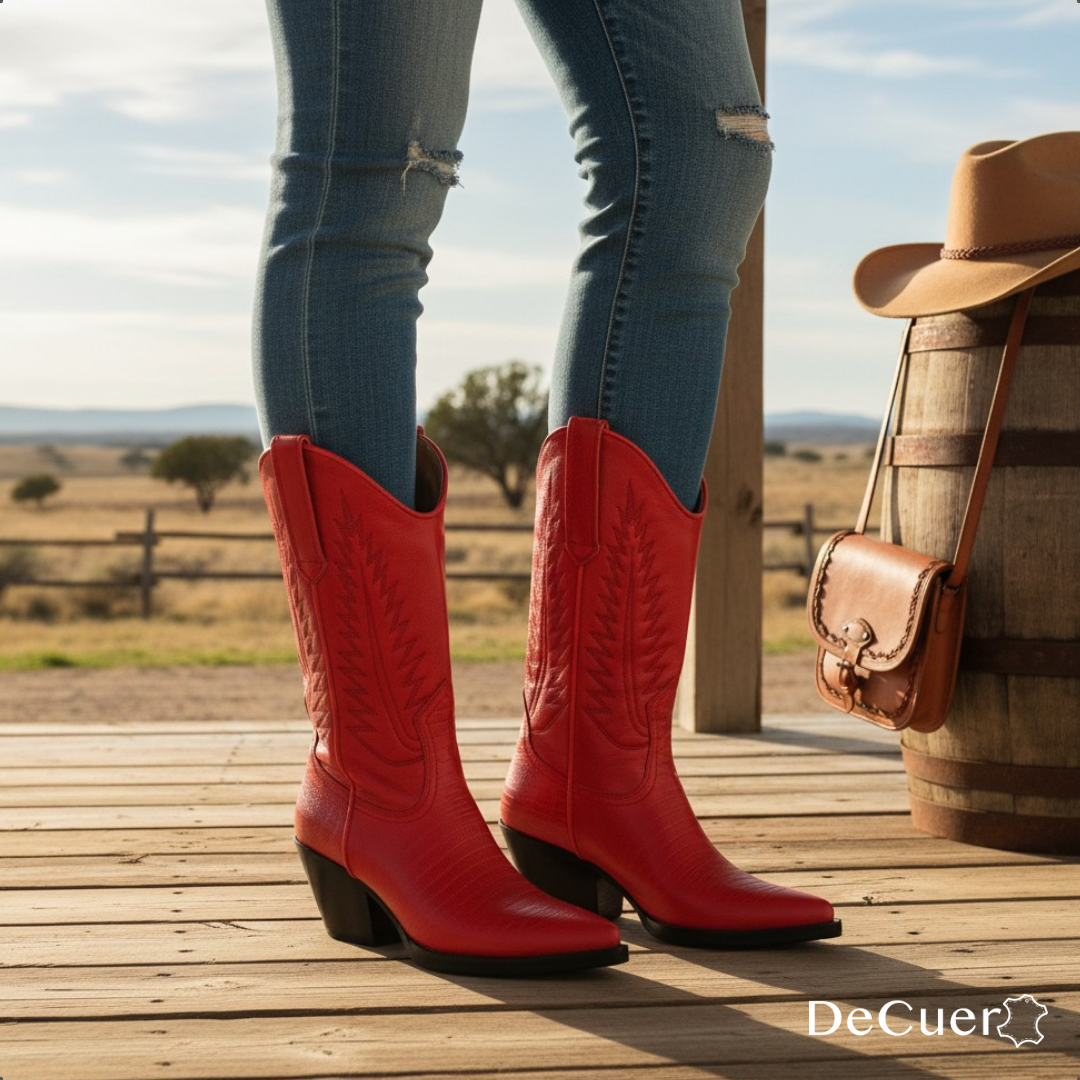 Cactus Women's Red Leather Boots