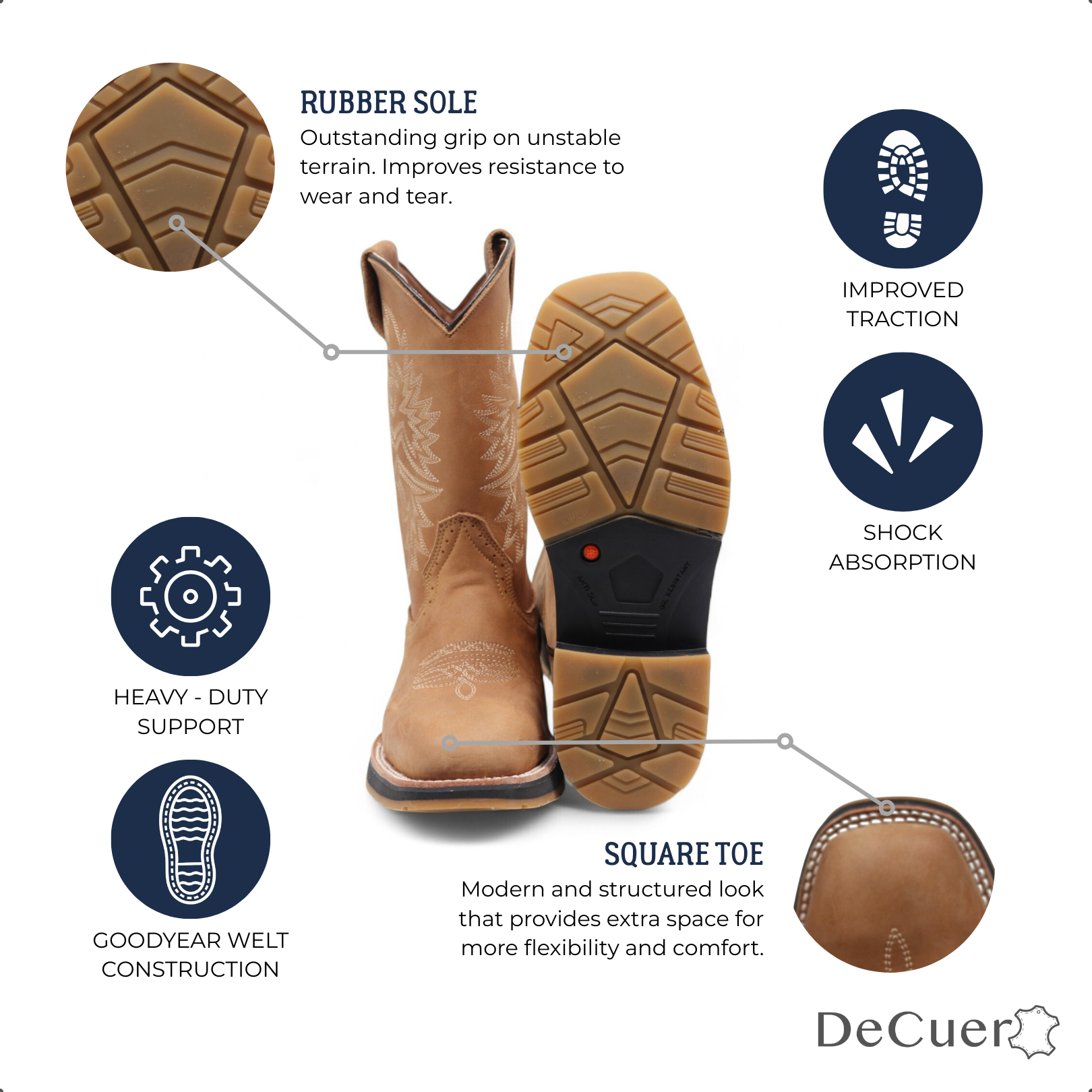 Mack Men's Brown Leather Steel Toe Boots