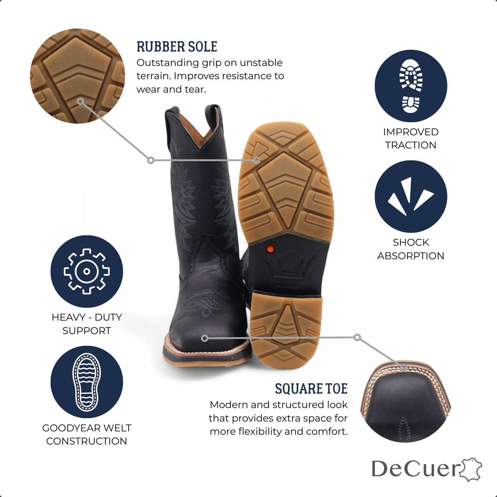 Mack Men's Black Leather Steel Toe Boots