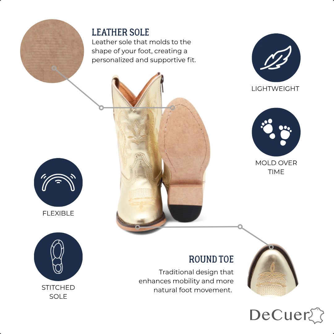 Sadie Kids Gold Leather Boots