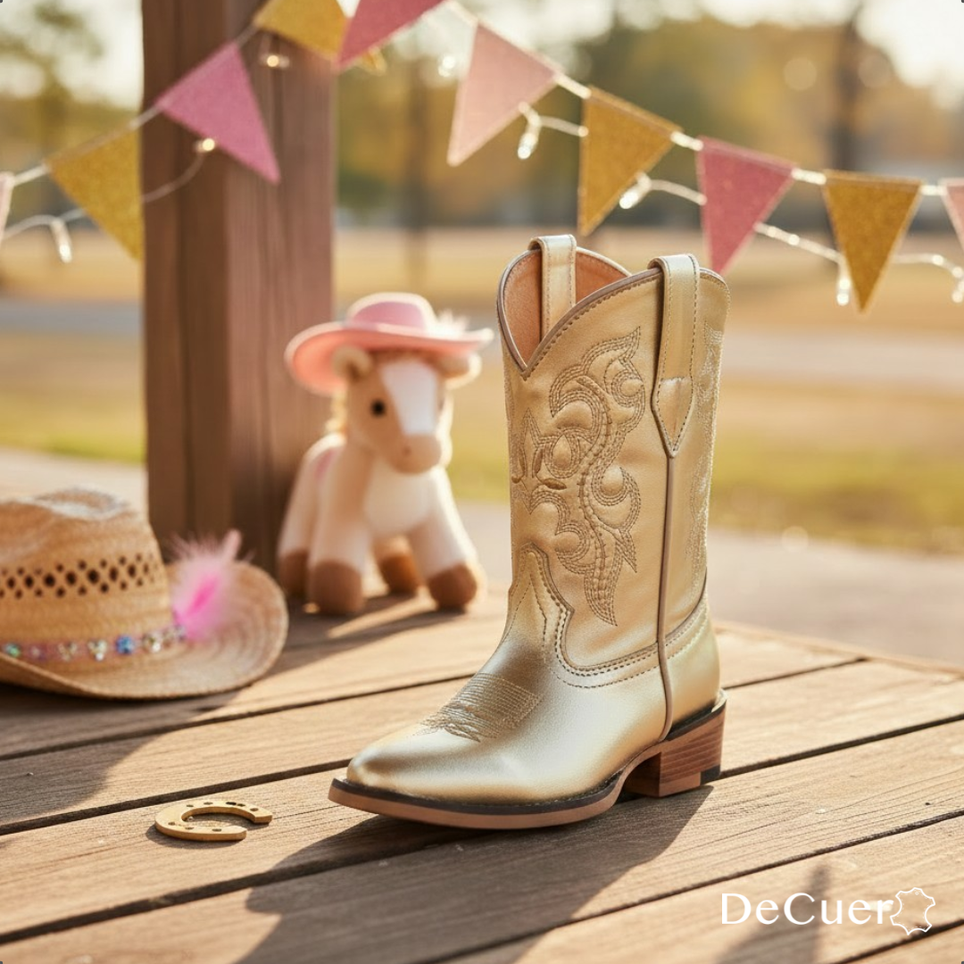 Sadie Kids Gold Leather Boots
