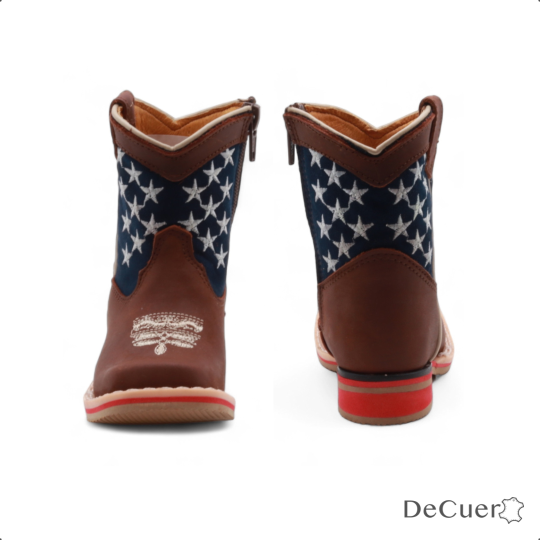 Carson Kids Brown Leather Boots