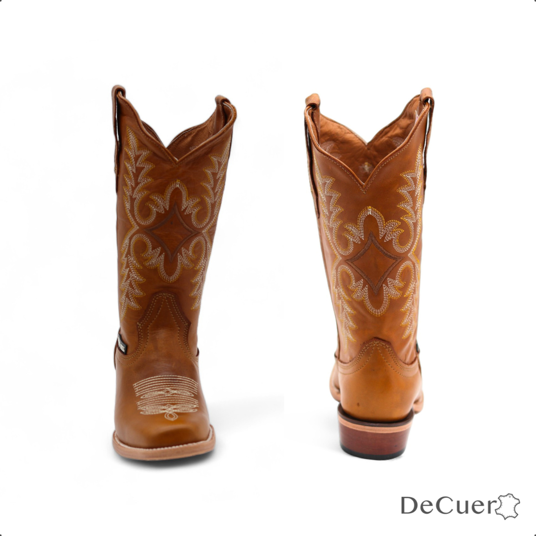 Botas de mujer Lubbock de cuero color camel
