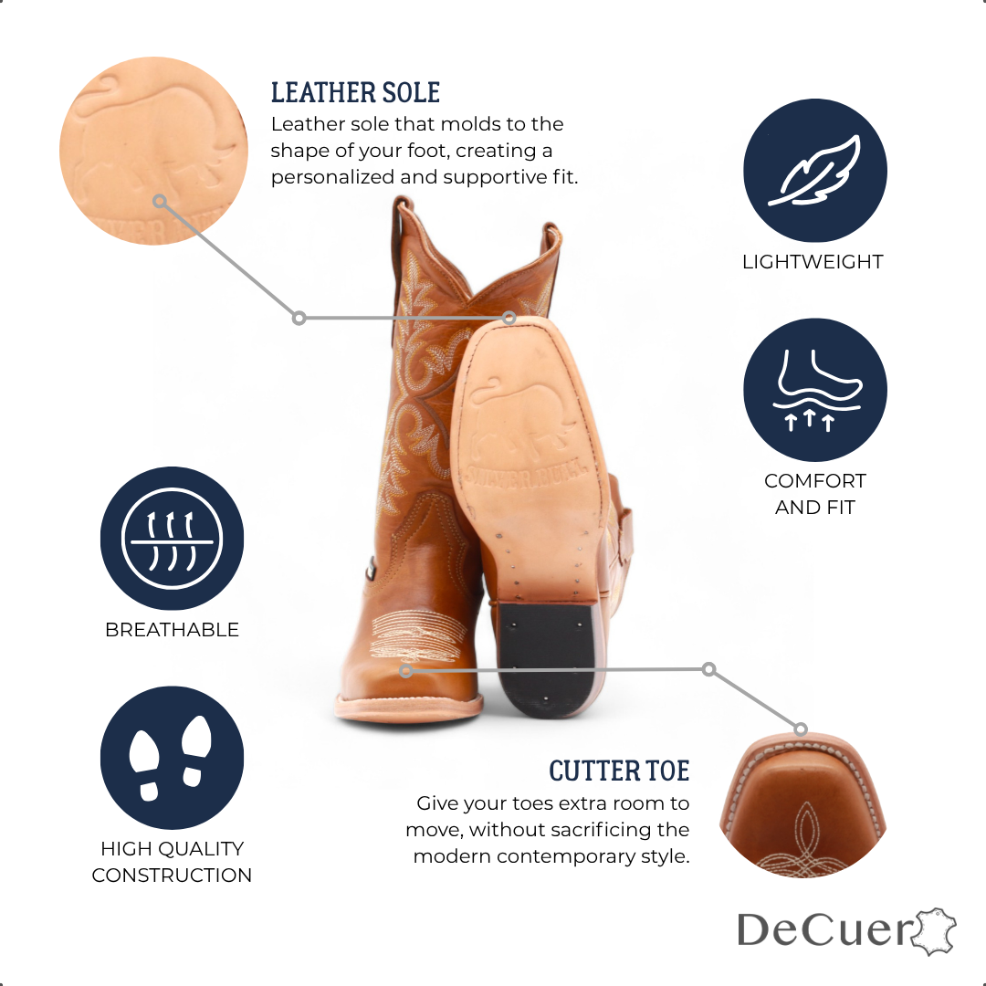Botas de mujer Lubbock de cuero color camel