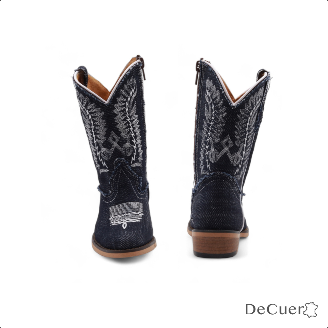 Sadie Kids Denim Leather Boots